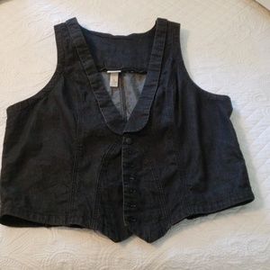 Dark denim vest